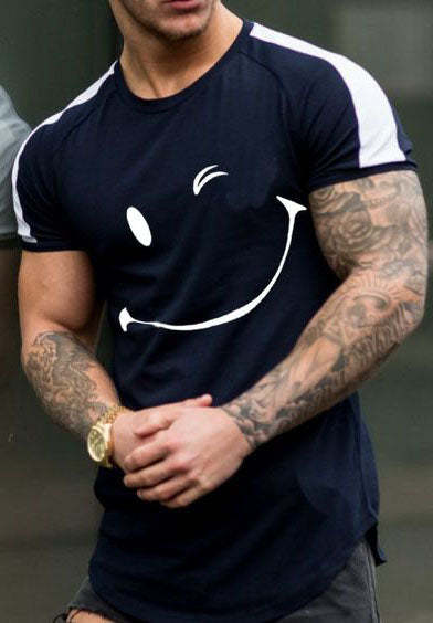 Men's Printed Casual Crew Neck Short Sleeve T-Shirt