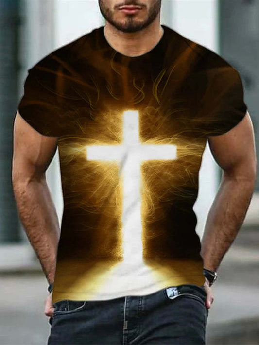 Men's Printed Casual Round Neck Short Sleeves